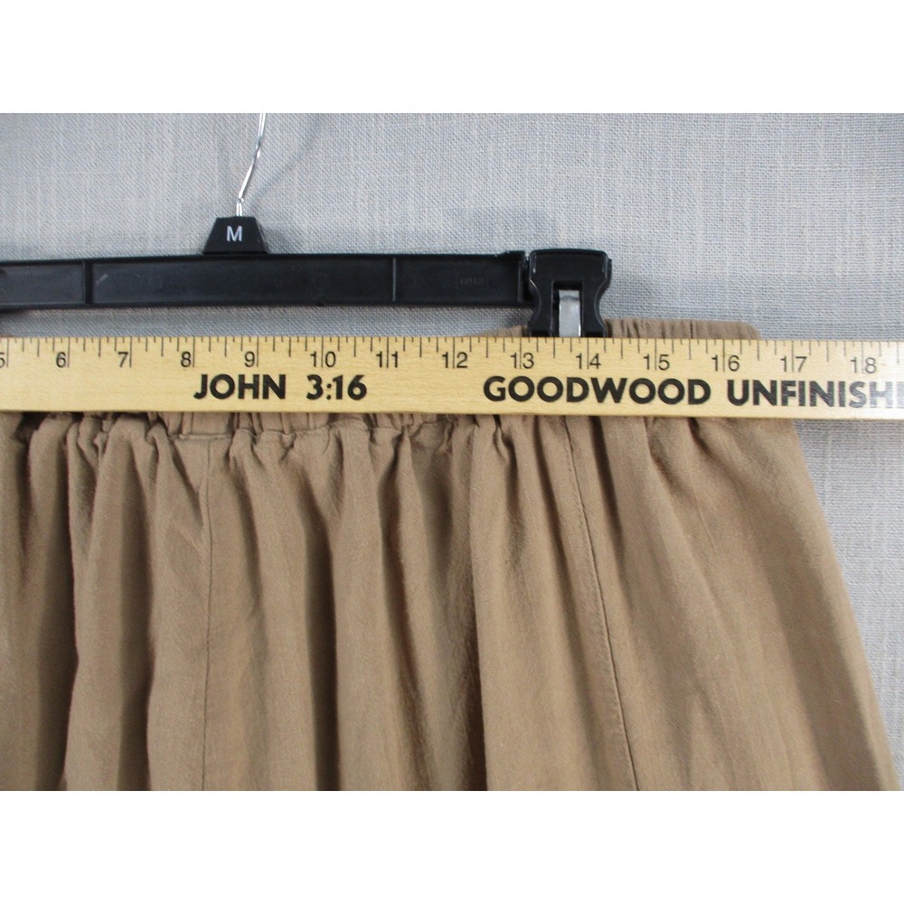 Lagenlook Harem Pants Tan Khaki Elastic Waist Wide Leg Cropped Boho Trousers XL - Picture 3 of 12